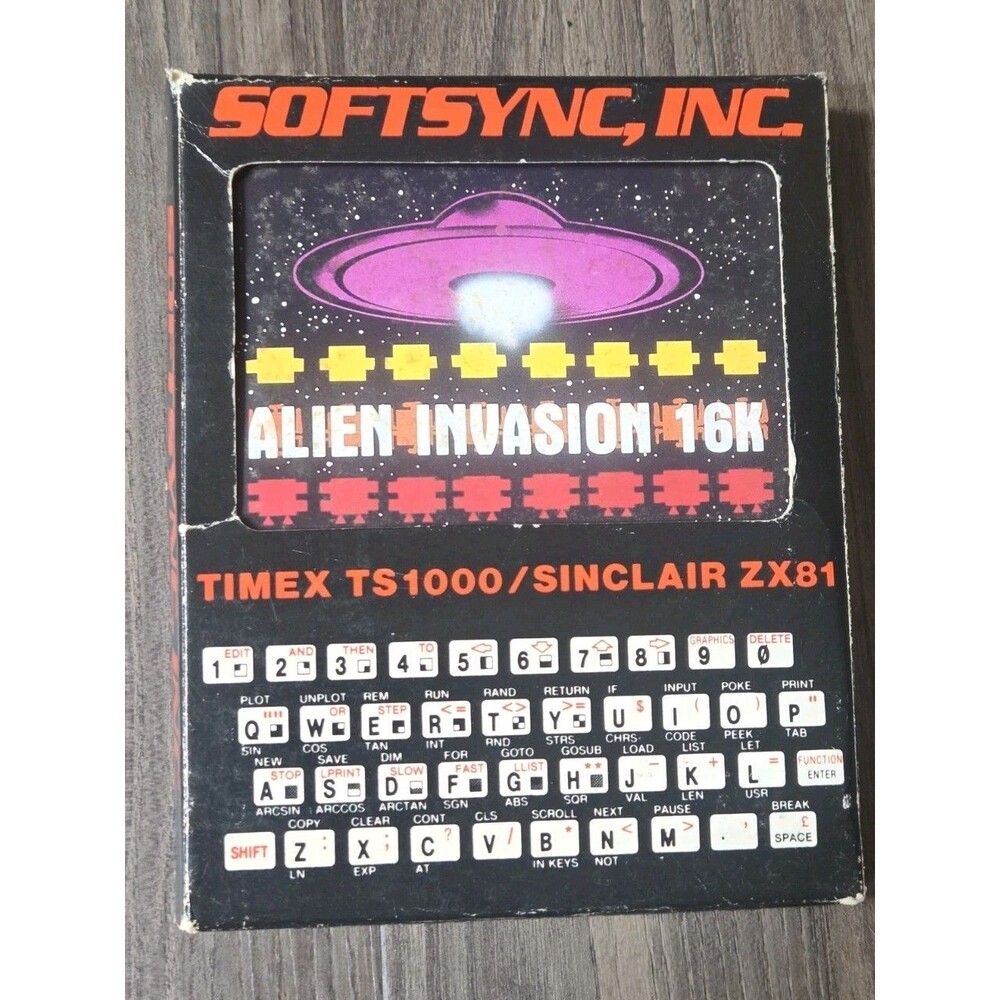 Softsync Timex TS1000 /Sinclair ZX81 Alien Invasion Game Used